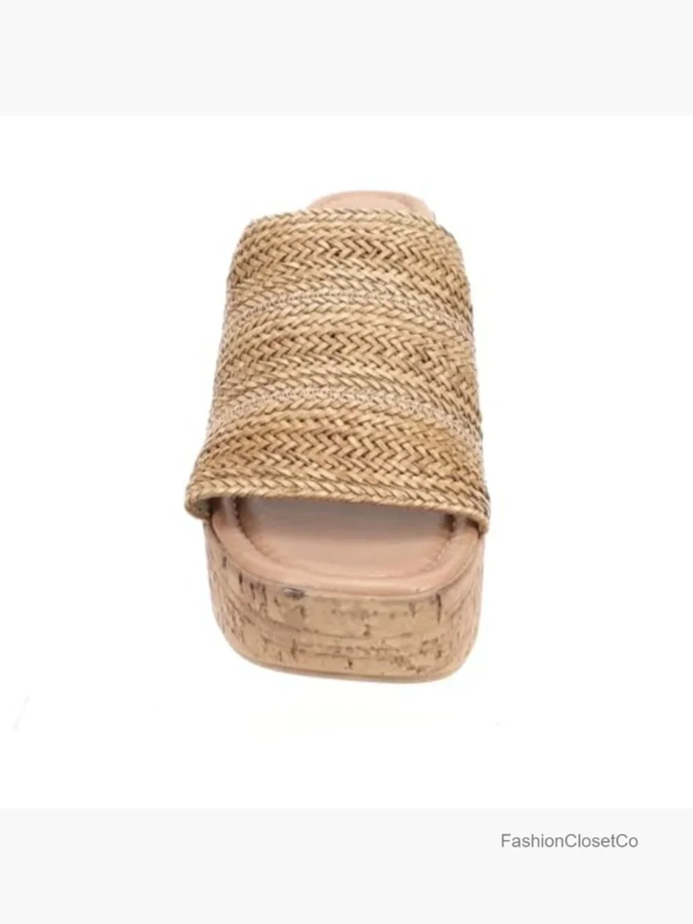 Linen Wedge Sandals with Ankle Strap, Platform Heel, Padded Footbed